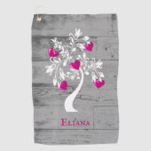 Magenta Tree of Hearts Serviette de golf personnal (Devant)