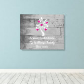 Magenta Tree of Hearts Wedding Canvas Print (Insitu (Houten vloer))