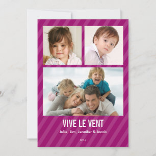 Magenta Triple carte de photo de vacances