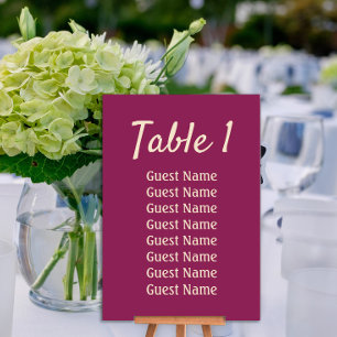 Magenta Trouwreceptie Kaart