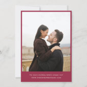 Magenta Typography Whimsical Script Photo Wedding Kaart (Achterkant)