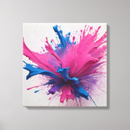 Magenta-uitbarsting: explosie van elektrische blau canvas afdruk