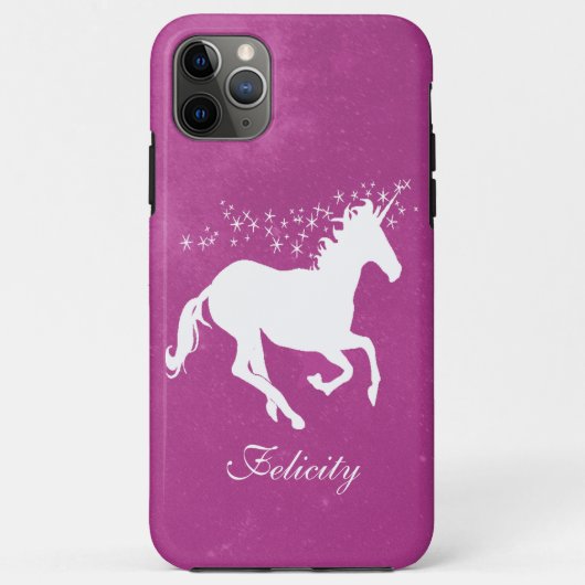Magenta Unicorn coque iphone Coque personnalisé (Dos)