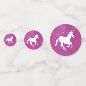 Magenta Unicorn Mariage Table Confetti (Devant)