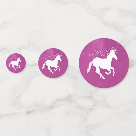 Magenta Unicorn Mariage Table Confetti (Devant)