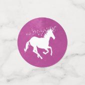 Magenta Unicorn Mariage Table Confetti (Petit recto)