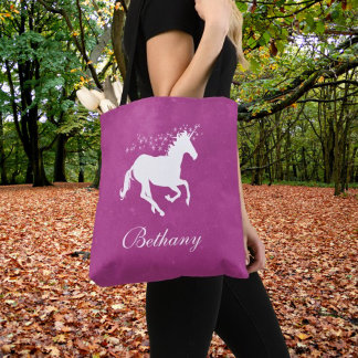 Magenta Unicorn Persoonlijke Canvas tas