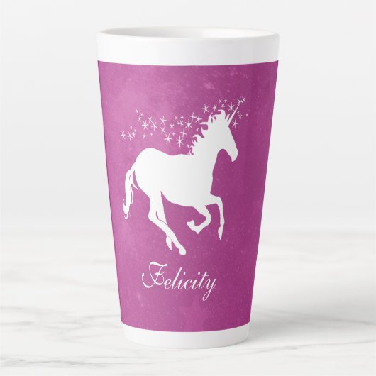 Magenta Unicorn persoonlijke latte Mok (Voorkant)