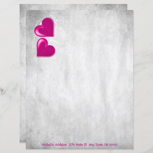 Magenta Valentijn hoort gepersonaliseerde papieren (Voorkant / Achterkant)