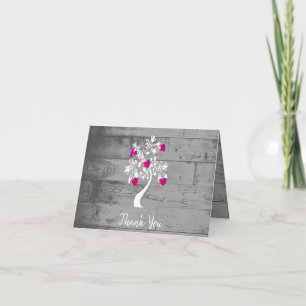Magenta Valentine Coeurs Arbre Carte de remercieme