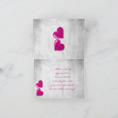 Magenta Valentine Hearts Carte de remerciements (Intérieur)