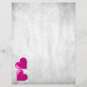 Magenta Valentine Hearts Feuille de papier personn (Dos)