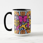 Magenta vlinder in botanisch mok (Links)