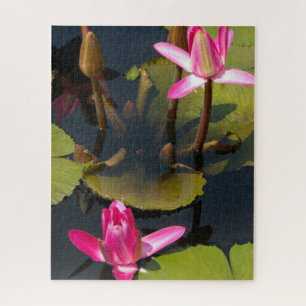 Magenta Waterlilies Jigzaag Puzzle Legpuzzel