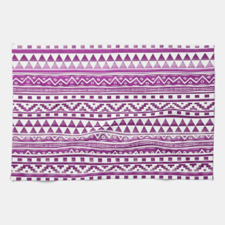 Magenta Waterverf Abstract Aztec Tribal Patroon Theedoek