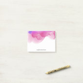 Magenta Waterverf Gepersonaliseerd Post-it® Notes (Op bureau)
