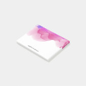 Magenta Waterverf Gepersonaliseerd Post-it® Notes (Schuin)
