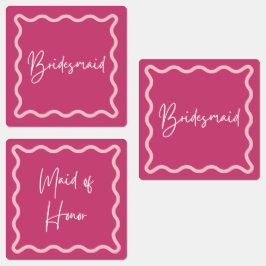 Magenta Wavy Bruidsmeisje & Maid of Honor Labels