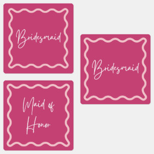 Magenta Wavy Bruidsmeisje & Maid of Honor Labels
