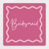Magenta Wavy Bruidsmeisje & Maid of Honor Labels (Design 1)