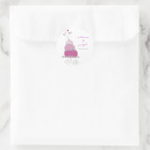 Magenta Wedding Cake Dank u Gift Label Sticker (Tas)