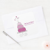 Magenta Whimsical Chic Wedding Cake Sticker (Envelop)