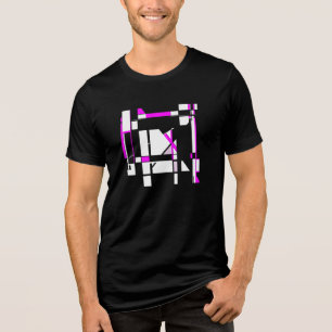 Magenta White Art Gameboard geometrisch MCM-geïnsp Tri-Blend Shirt