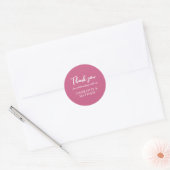 Magenta & White Wedding Classic Round Sticker (Envelop)