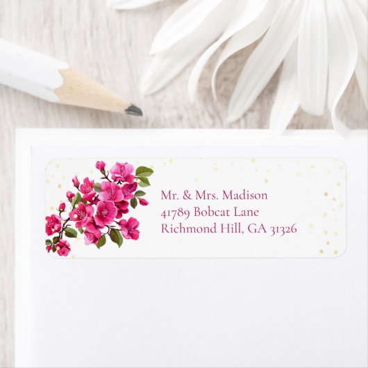 Magenta Wild Rozen Retouradres Etiket (Insitu)