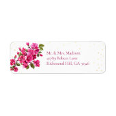 Magenta Wild Rozen Retouradres Etiket (Voorkant)