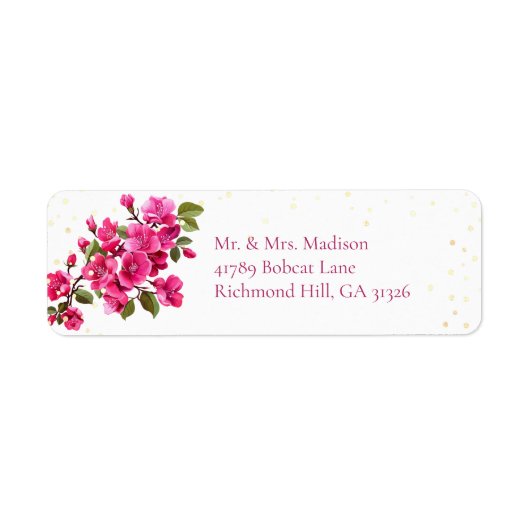 Magenta Wild Rozen Retouradres Etiket (Voorkant)