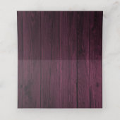 Magenta Wooden Photo Reception Place Card (Binnenkant ongevouwen)