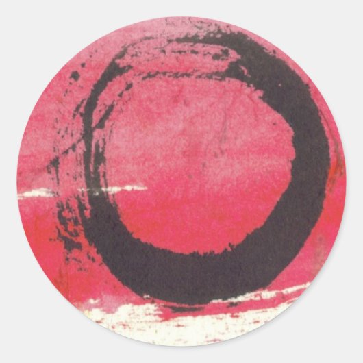 Magenta Zen Circle Ronde Sticker (Voorkant)