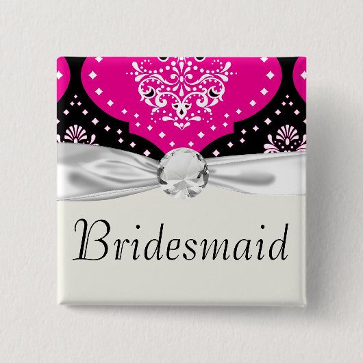 mager roze witte hennep vierkante button 5,1 cm (Voorkant)