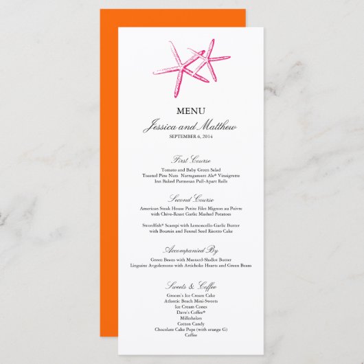 mager zeester | Menu (Voorkant / Achterkant)