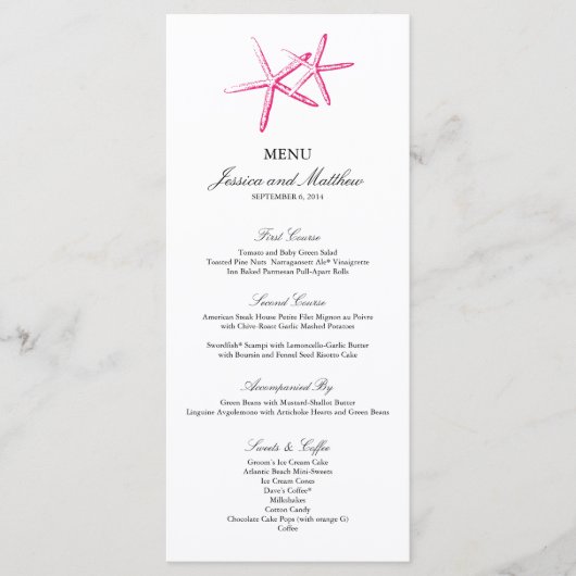 mager zeester | Menu (Voorkant)