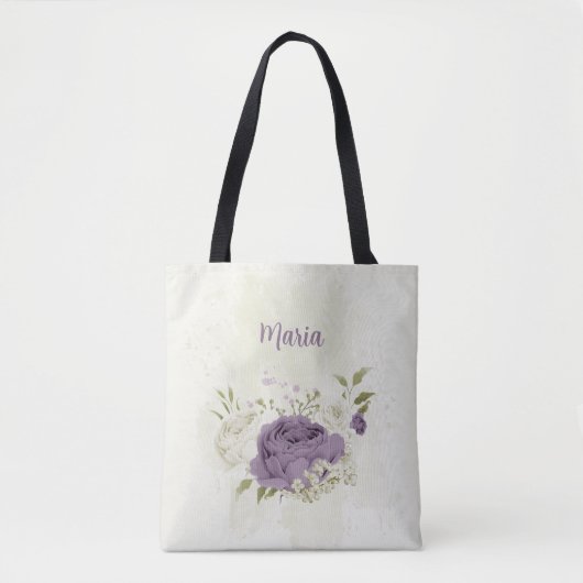 Magere en witte bloemen draagtas (Voorkant)