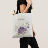 Magere en witte bloemen draagtas (Dichtbij)