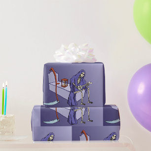 Magere Hein wachtend met zandloper Cadeaupapier