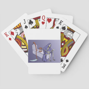 Magere Hein Wachtend met Zandloper Pokerkaarten