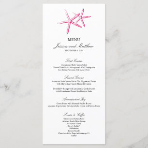 Magere Zeester   Menu