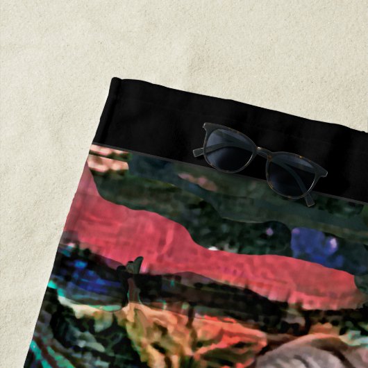 MAGGIE chou noire serviette de plage (En situation)