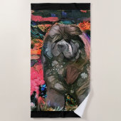 MAGGIE chou noire serviette de plage (Devant)