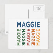 Maggie Cute Colorful Briefkaart (Voorkant / Achterkant)