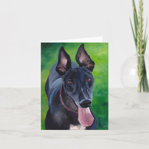 Maggie de Greyhound Dog Art Note Kaart