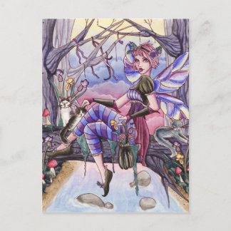 Maggie - Fairy en Cat Briefkaart