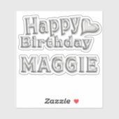 Maggie Happy Birthday silver Aufkleber Sticker (Vel)