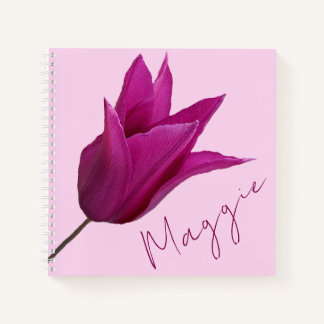  Maggie naam  roze tulp bloemen Notitieboek