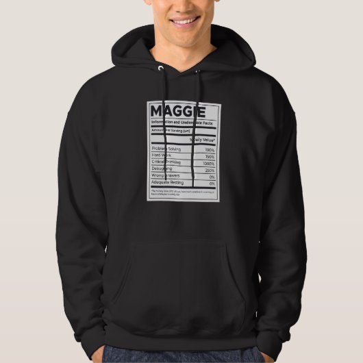 Maggie Nutrition Information Problem Solution Hard Hoodie (Voorkant)
