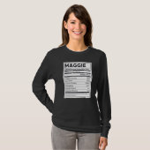 Maggie Nutrition Information Problem Solution Hard T-shirt (Voorkant volledig)